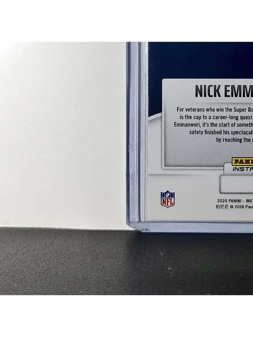 Nick Emmanwori Rookie 2026 Panini NFL Super Bowl LIX Champions #24 Card Seahawks
